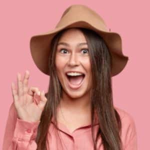 Indoor Shot Of Satisfied Beautiful Woman With Dark 9J24FC3