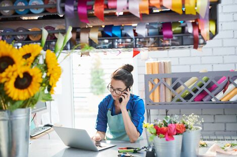 Young Businesswoman Flower Shop